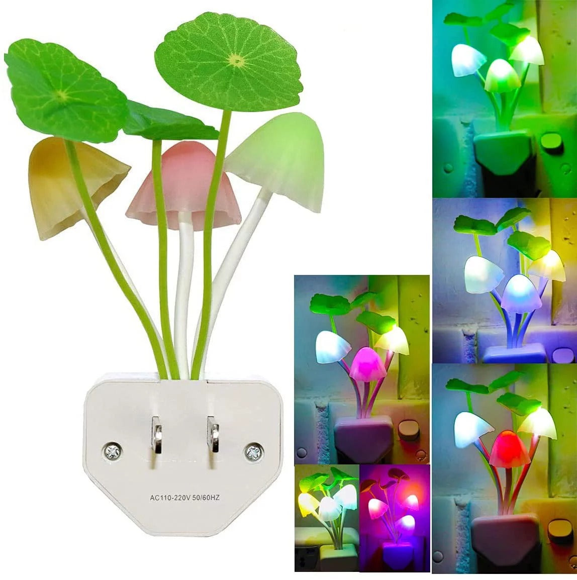3D Mushroom LED Night Light Sensor Lamp